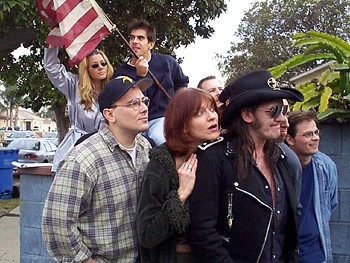 The Bits' Bill Hunt (left), Adam Jahnke (right) & Lemmy (center) on the set of Citizen Toxie
