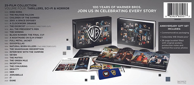 WB 100th 25-Film Collection, Volume Four: Thrillers, Sci-Fi & Horror (Blu-ray Box)