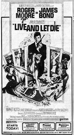 Live and Let Die newsaper ad
