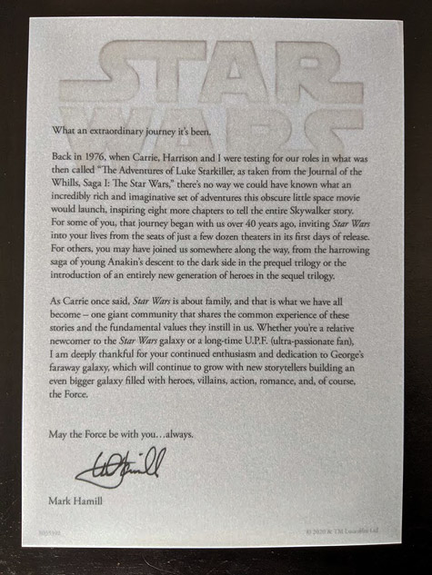 Mark Hamill letter