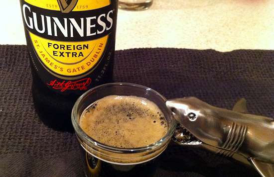 Bruce enjoys the fruit of his labors.